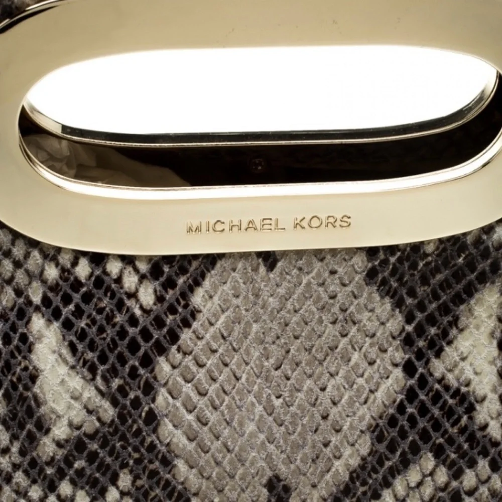 Michael Kors Python Embossed Leather Clutch - Picture 3 of 9